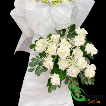 White funeral wreath